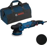 휴대용 가방과 패드가 포함된 Bosch GPX9-125S 광택기.