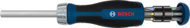 Bosch 비트 라쳇 스크루드라이버 (12개 비트 매거진 포함).