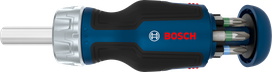 Bosch 스터비 비트 라쳇 스크루드라이버 (비트 6개 매거진 포함).