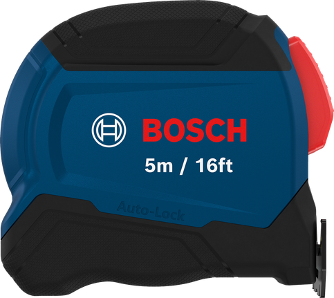 자동 잠금 기능이 있는 Bosch 5m(16ft) 줄자.