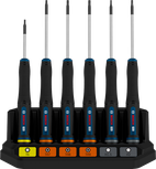 Bosch PRO 정밀 스크루드라이버 세트 TX/TH/H, 색상으로 구분된 손잡이가 있는 6개 구성.