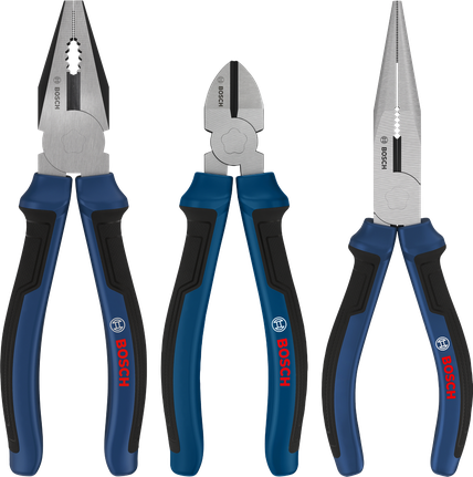 Bosch 펜치 세트 3개입, 다중 구성 손잡이.