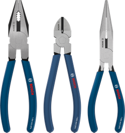Bosch 플라이어 세트, 미끄럼 방지 코팅 손잡이 포함.