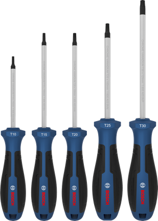 Bosch TX 5피스 스크루드라이버 세트 (크롬 바나듐 샤프트).