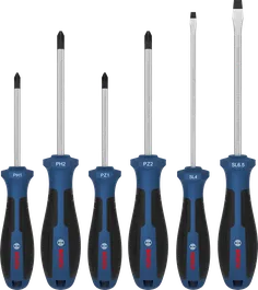 Bosch 스크루드라이버 세트 PH/PZ/SL, 크롬 바나듐 샤프트.