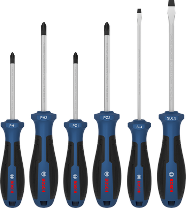 스크류 드라이버 세트, PH/PZ/SL, 6PCS