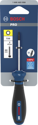인체공학적 손잡이가 있는 Bosch PRO TX9 x 60mm 스크루드라이버.