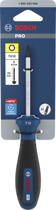 인체공학적 손잡이가 있는 Bosch PRO TX10 x 75mm 스크루드라이버.