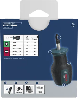 PRO Stubby PZ/SL 스크류드라이버 세트 , 5개