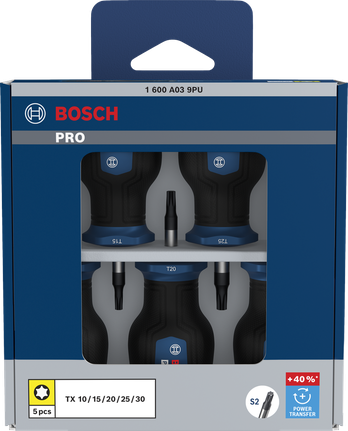 Bosch PRO 스터비 스크루드라이버 TX 세트 (S2 샤프트 5개입)