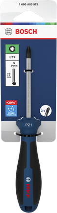 인체공학적 손잡이가 있는 Bosch PZ1 x 75mm 스크루드라이버.