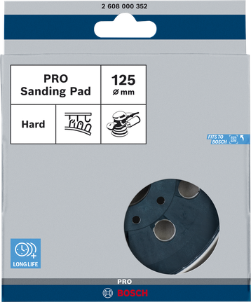 Bosch PRO 샌딩 패드, 경질, 125mm, 8개 구멍.