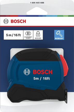 Bosch 5m(16ft) 자동 잠금 줄자.