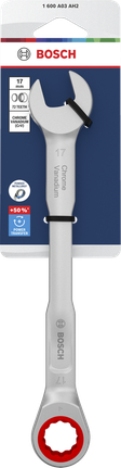 Bosch 라쳇식 복합 렌치 17mm 크롬 바나듐 재질.