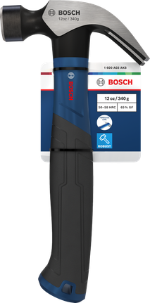 Bosch 12온스 곡선형 망치, 탄소강 헤드.