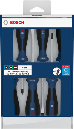 스크류 드라이버 세트, PH/PZ/SL, 6PCS