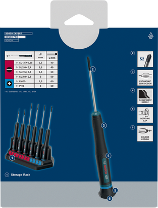 PRO Precision PH/SL 스크류드라이버 세트, 6개