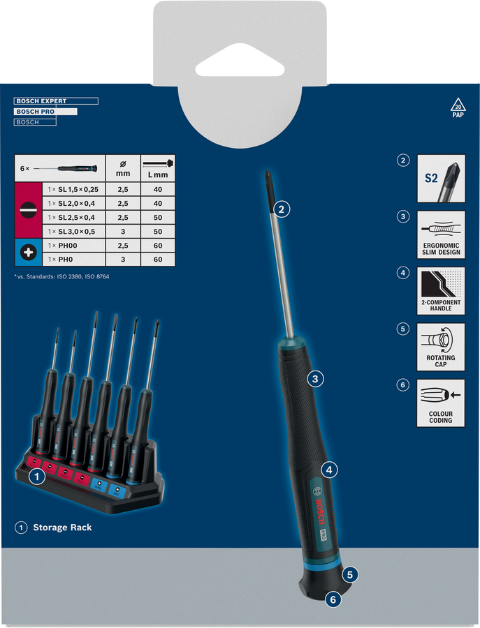 PRO Precision PH/SL 스크류드라이버 세트, 6개
