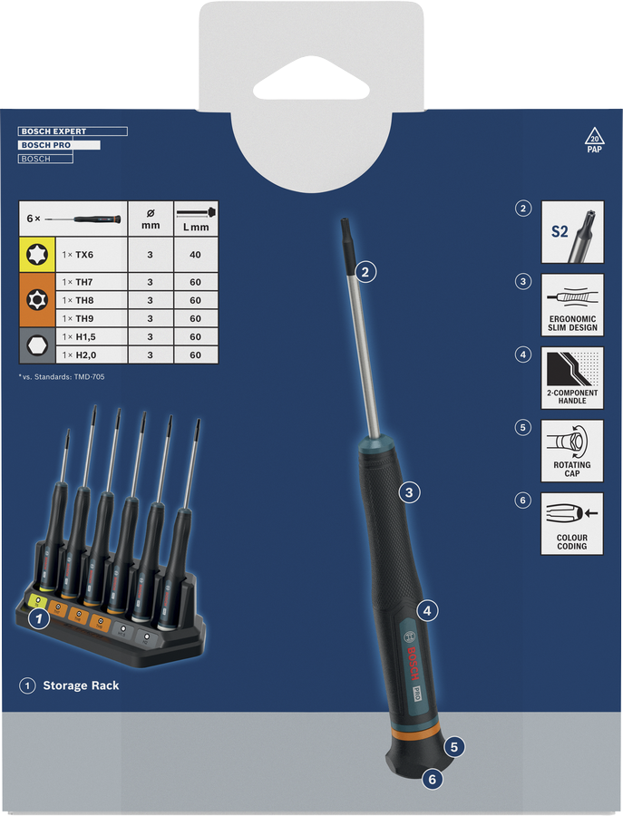 PRO Precision TX/TH/H 스크류드라이버 세트, 6개