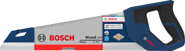 Bosch 400mm 핸드쏘, 11 TPI, SK5 강철 재질, 목재용.