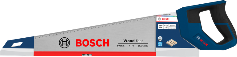 빠른 목재 절단을 위한 Bosch 550mm 7TPI 수동톱.