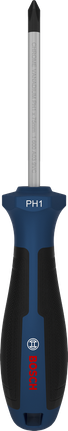 인체공학적 손잡이가 있는 Bosch PH1 x 75mm 스크루드라이버.