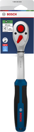 Bosch 1/2인치 라쳇, 72개 톱니, 크롬 바나듐 재질.