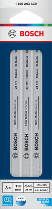 Bosch 150mm 24TPI 바이메탈 톱날, 3개입.