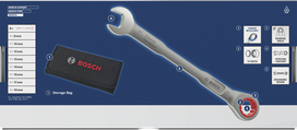 Bosch 라쳇 복합 렌치 세트 8-19mm (보관 가방 포함).