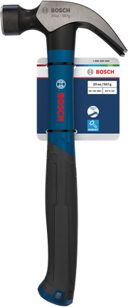 Bosch 클로 해머, 20온스, 곡선형 탄소강 헤드.