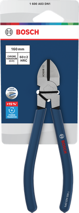 Bosch 160mm 대각선 사이드 커터 (미끄럼 방지 손잡이 포함).