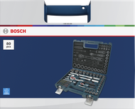 Bosch 1/4" + 1/2" 라쳇 세트, 80개 구성품 (케이스 포함).