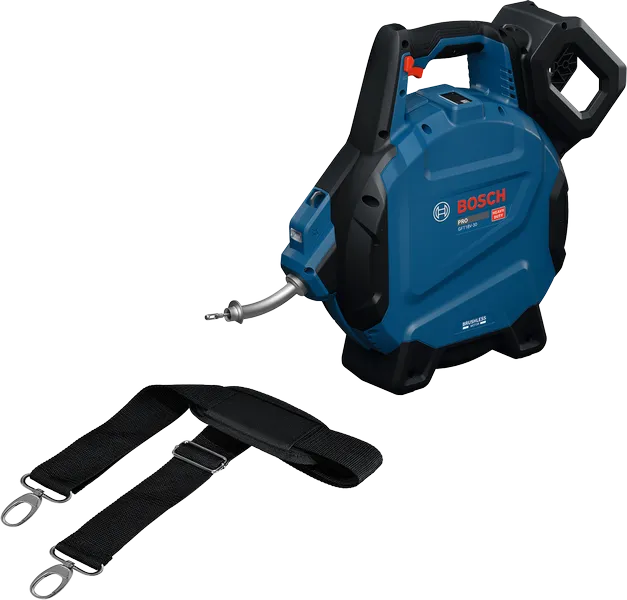 휴대용 스트랩이 포함된 Bosch GFT18V-30 무선 공기 펌프.