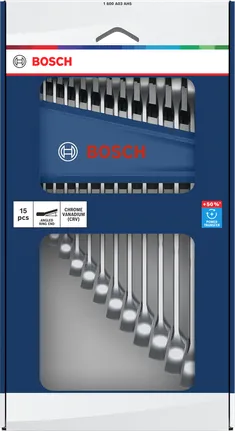 Bosch 15종 복합 렌치 세트, 6-21mm, +50% 토크.