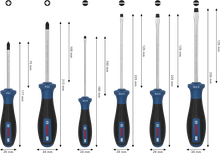Bosch PRO PZ/SL 스크루드라이버 세트(6개 구성) - S2 샤프트 및 다중 구성 요소 손잡이 포함.