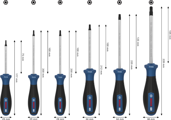 PRO Torx Security 스크류 드라이버 세트, 6PCS