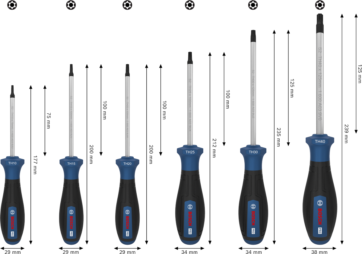 PRO Torx Security 스크류 드라이버 세트, 6PCS
