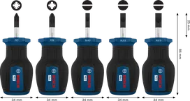 Bosch PRO 스터비 스크루드라이버 PZ/SL 세트 (S2 샤프트 및 다중 구성 요소 손잡이 포함).