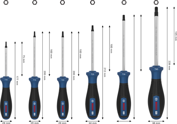 PRO Torx 스크류 드라이버 세트, 6PCS