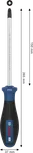 인체공학적 손잡이가 있는 Bosch PRO PH3 x 150mm 스크루드라이버.