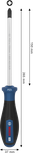 인체공학적 손잡이가 있는 Bosch PRO PZ3 x 150mm 스크루드라이버.