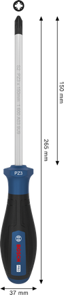 인체공학적 손잡이가 있는 Bosch PRO PZ3 x 150mm 스크루드라이버.