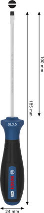 인체공학적 손잡이가 장착된 Bosch PRO SL 스크루드라이버 0.6 x 3.5 x 100 mm.