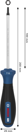 Bosch PRO TX15 스크루드라이버 (100mm 날 포함).