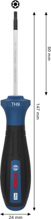 인체공학적 손잡이가 있는 Bosch PRO TH9 x 60 mm 스크루드라이버.
