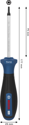 인체공학적 손잡이가 있는 Bosch PRO 스크루드라이버 TH10 x 75 mm.