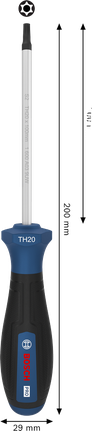 인체공학적 손잡이가 장착된 Bosch PRO TH20 스크루드라이버.