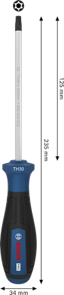 인체공학적 손잡이가 있는 Bosch PRO 스크루드라이버 TH30 x 125 mm.