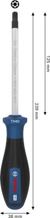 인체공학적 손잡이가 있는 Bosch PRO 스크루드라이버 TH40 x 125 mm.