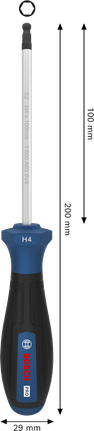 인체공학적 손잡이가 있는 Bosch PRO H4 x 100mm 스크루드라이버.
